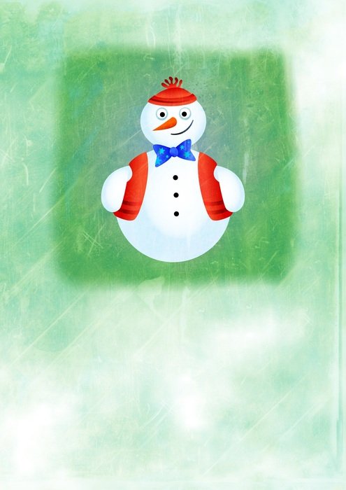Christmas Card Snowman Winter