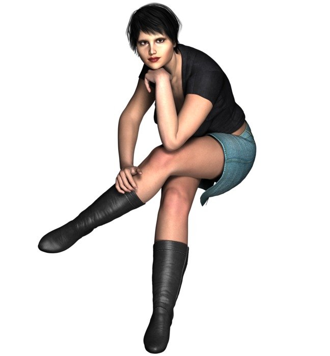 Transparent Background Sitting