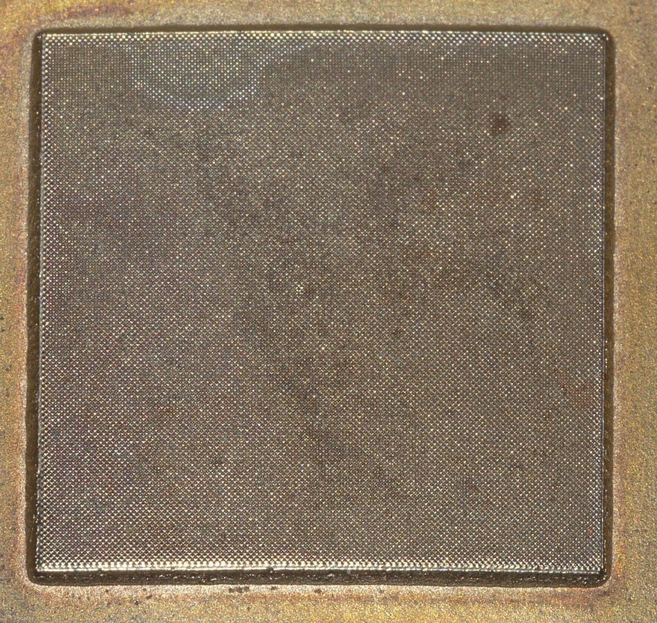 metal sheet in the form of a square