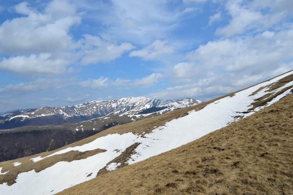 snow on the mountain in winter