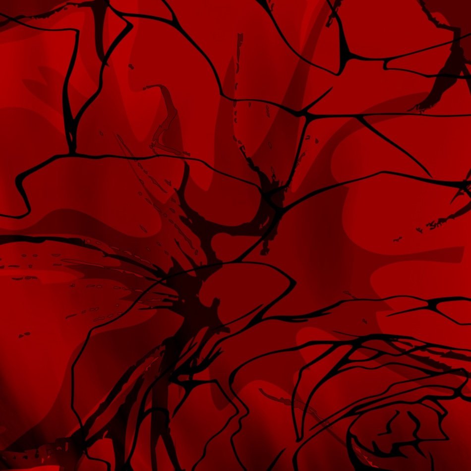 dark red background with black touches