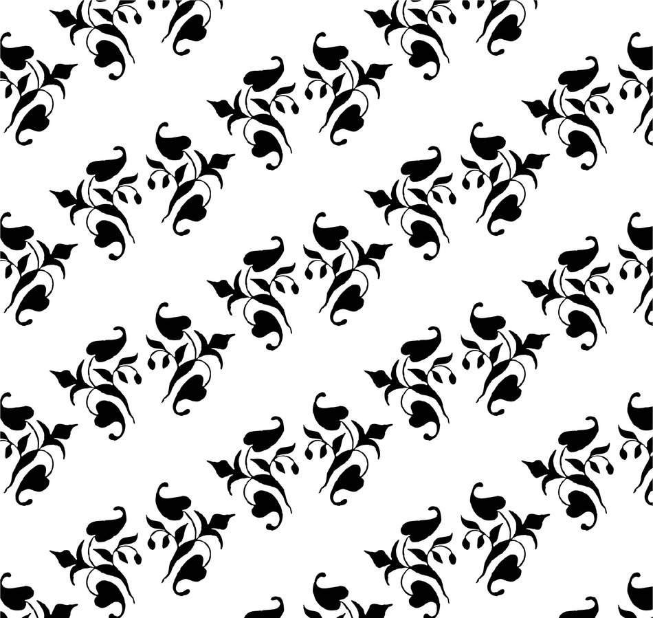 Background Floral Black White