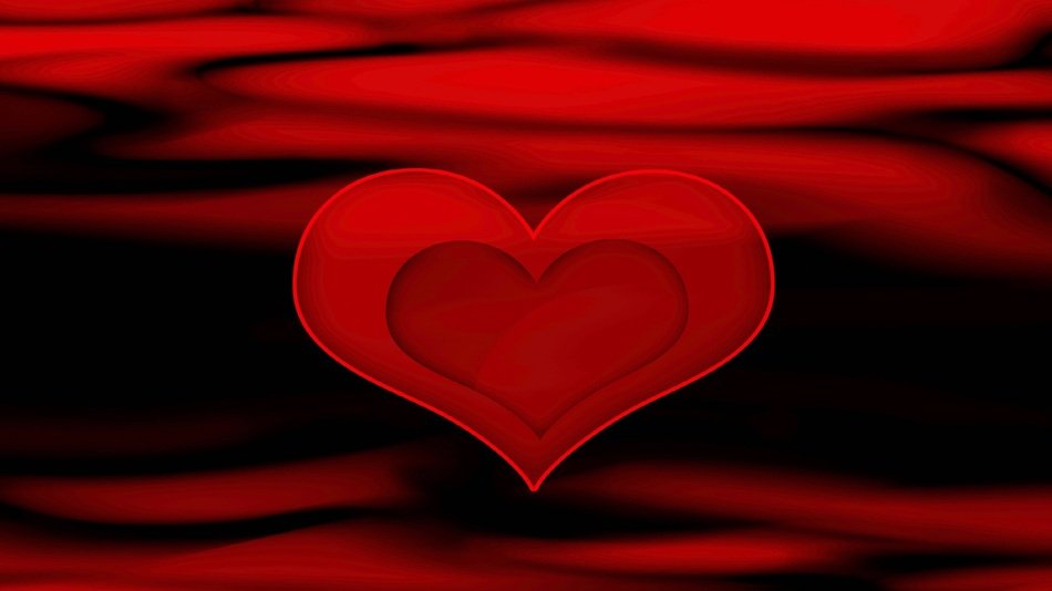 Red Black Heart Valentines Day