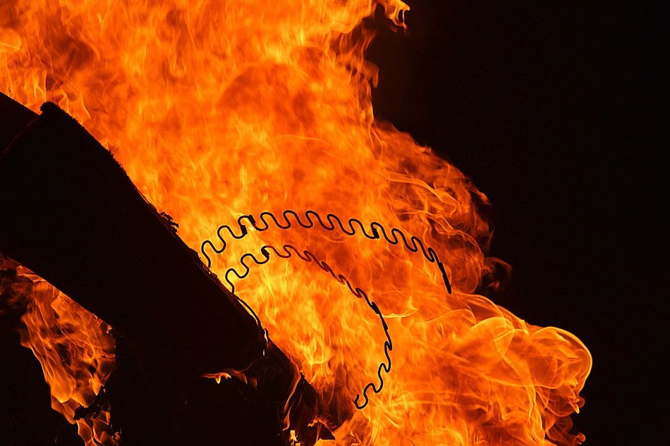 background with blazing metal construction
