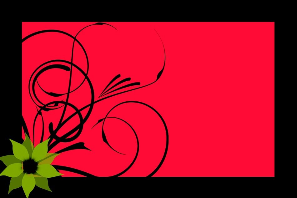 Red Background Flowers Frame