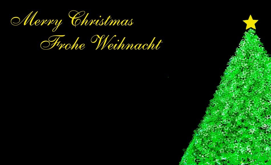 christmas tree on black background