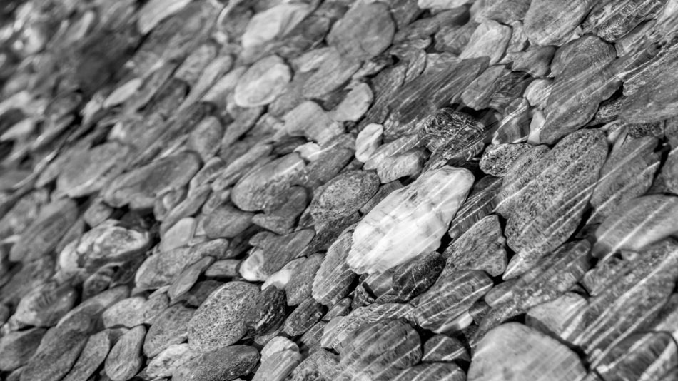 Stones Water River Black White
