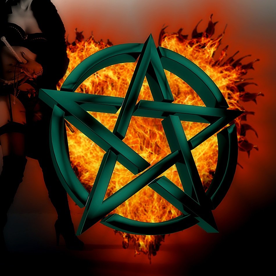 Woman Suspenders Pentagram