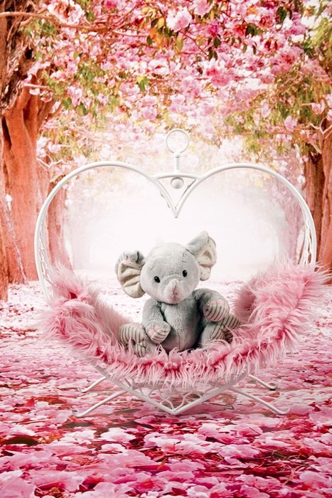 Elephant Heart Plush Vertical