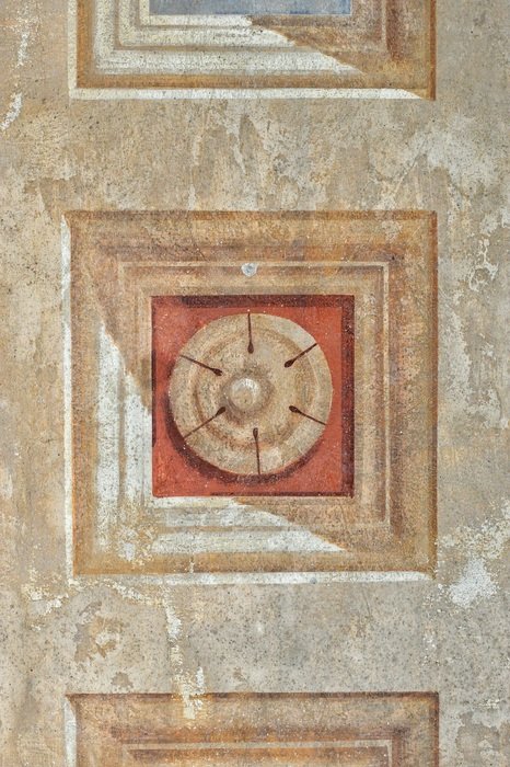 classic drawing on the stone wall
