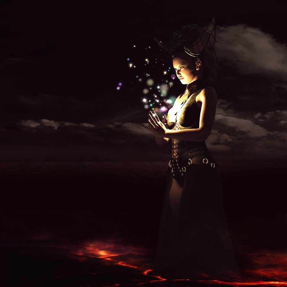 praying digital woman
