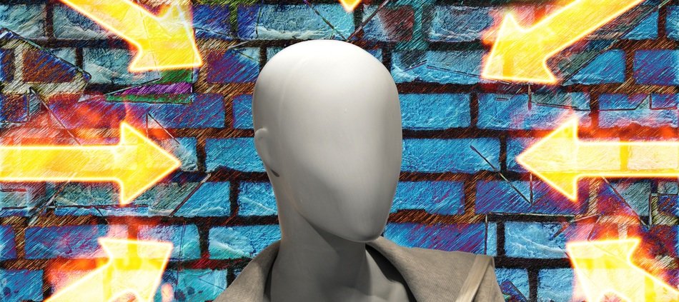 banner with display dummy in stress