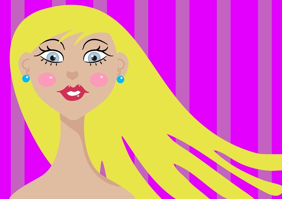 Woman with gold hair drawing
