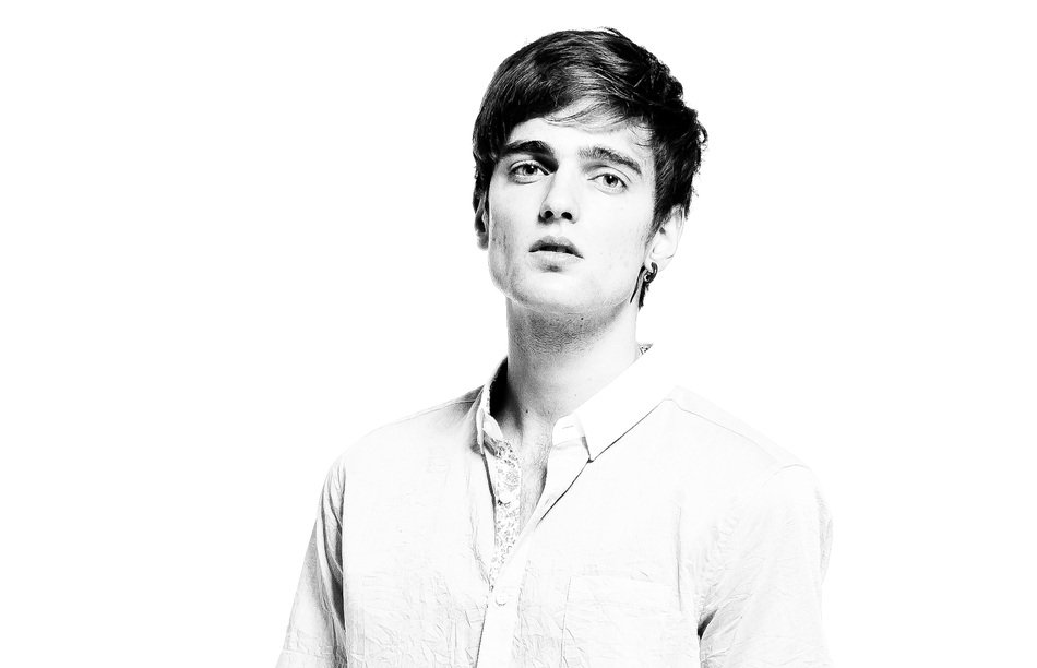 Black and white portrait of the European man
