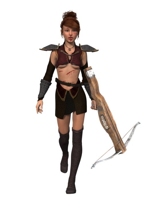 digital woman with arbalest