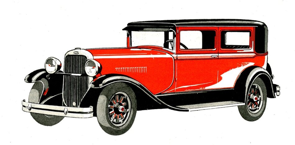 Automobile Red Old drawing