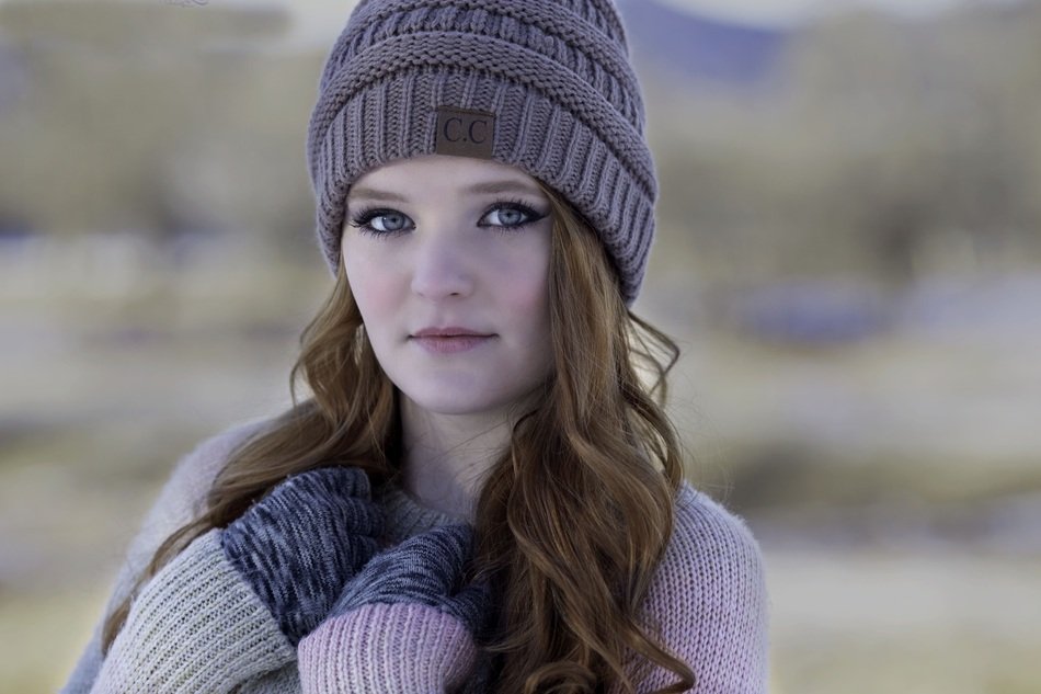 Woman in the winter hat