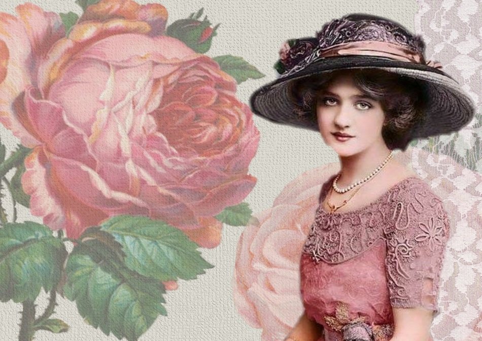vintage drawing of the lady