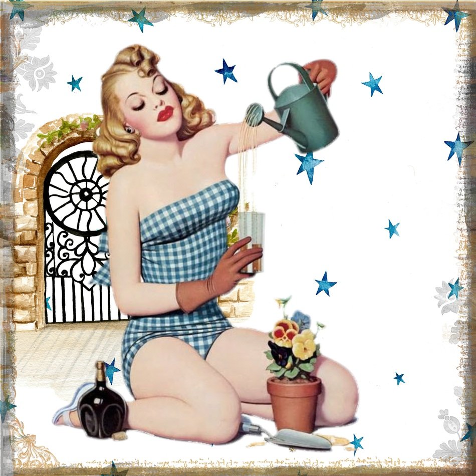 beautiful woman in retro illustration