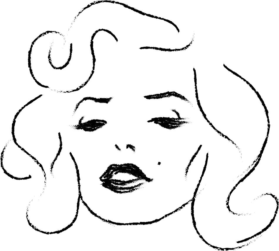 Face of Marilyn Monroe, sketch