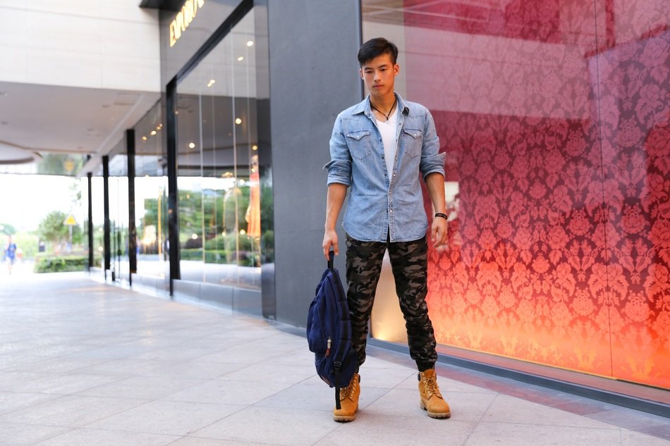 Man with the bag in Asia