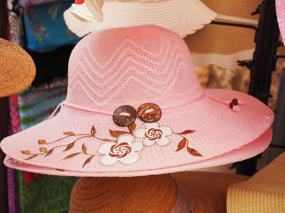 elegant pink sunhat