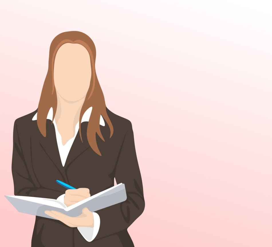 drawing of a business woman without face