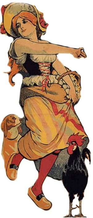 graphic image of a peasant woman of the 1920s