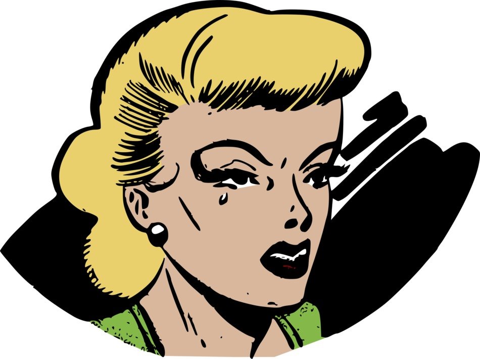 drawing of a female head with a retro hairstyle