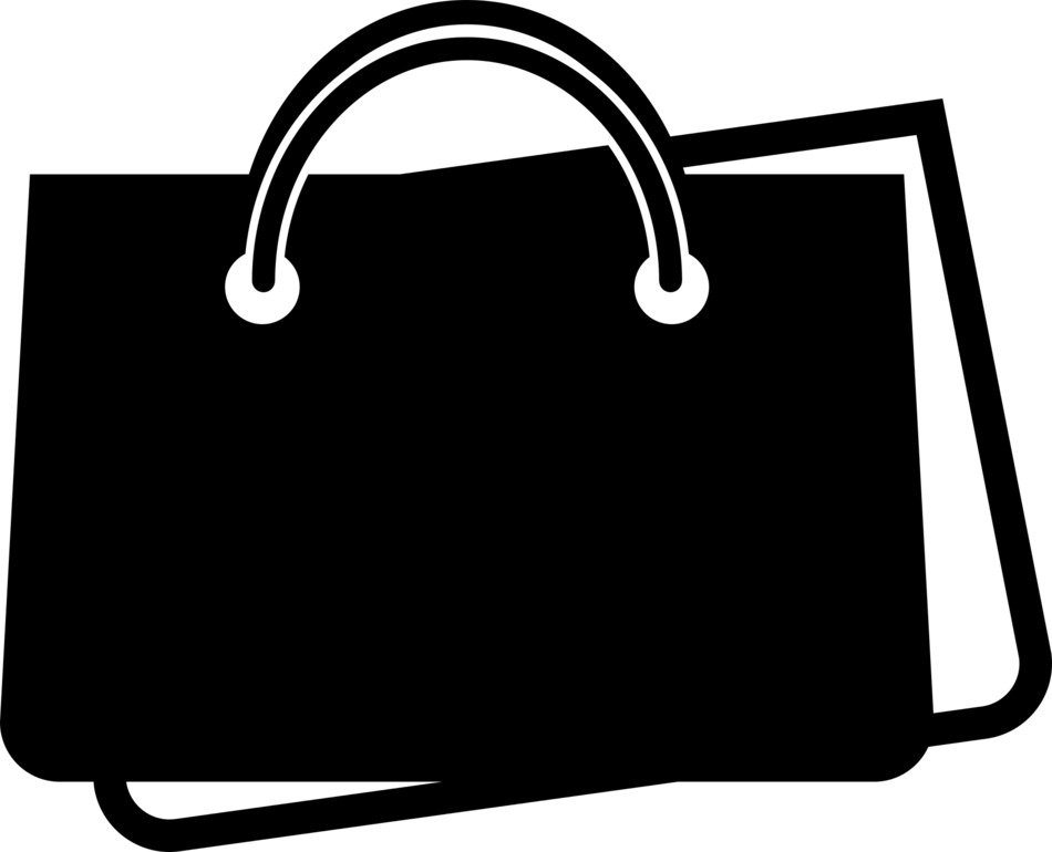black female bag drawing on white background