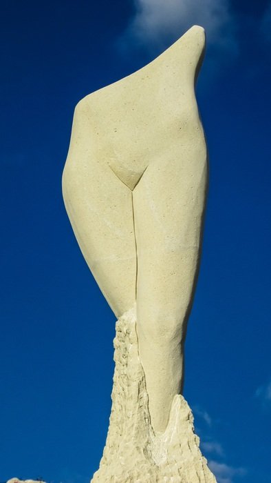 artistic sculpture of woman body in ayia napa
