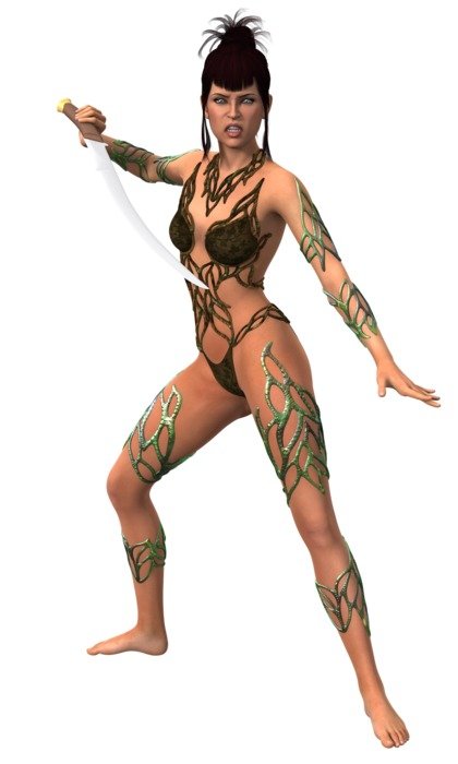 Woman with the sword as a clipart