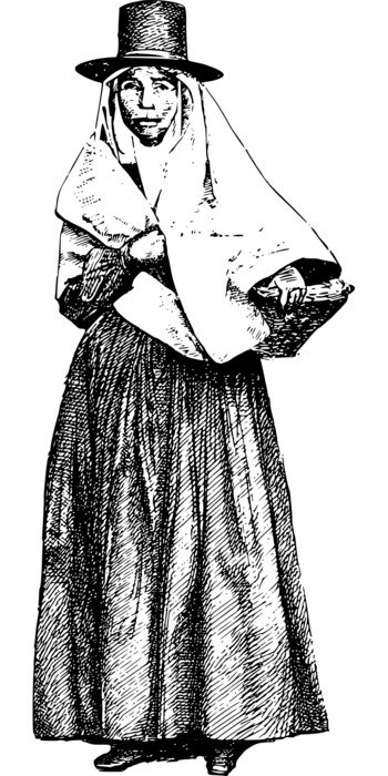 vintage clipart of the african woman