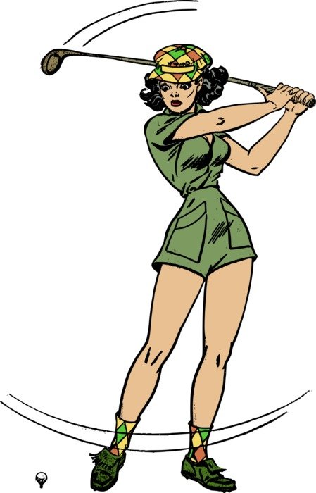 Retro golfer female