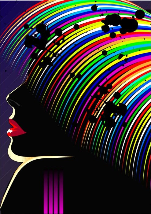 Woman under the rainbow