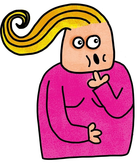 cartooned shocked blonde