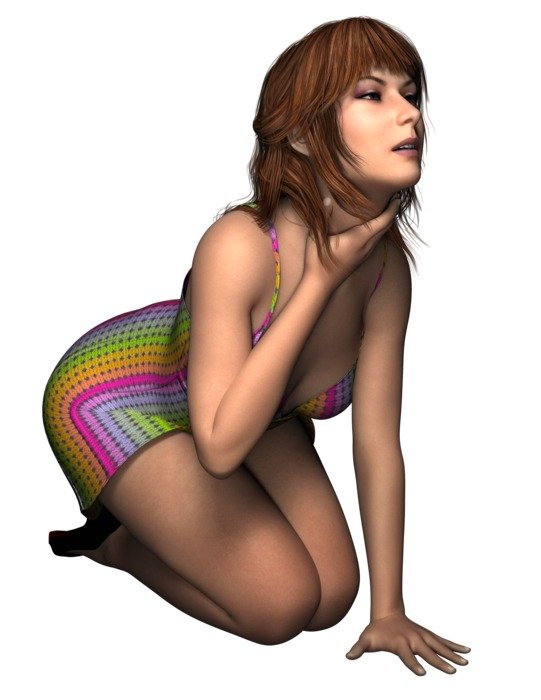 woman posing on her knees