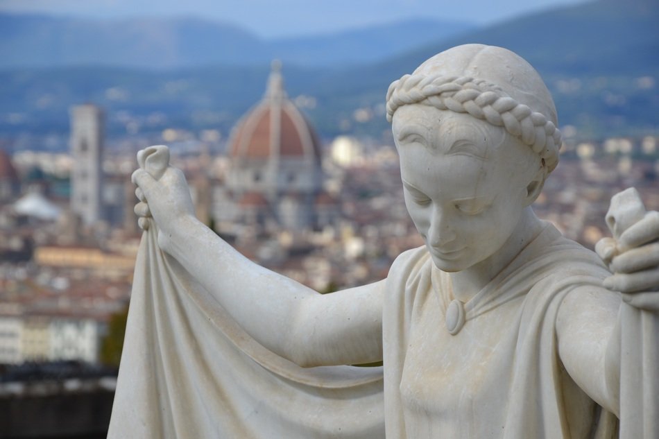 Stone woman sculpture in Florence