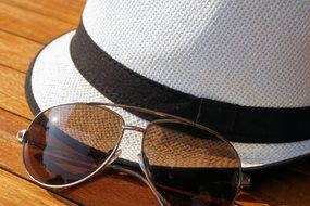 sunglasses and sun hat