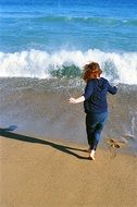 Woman having fun on a beach