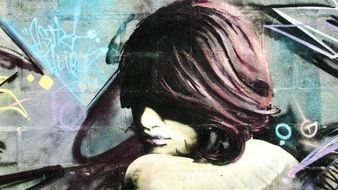 graffiti of a young woman in larnaka