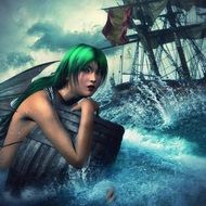 fantasy story of a mermaid in the ocean