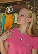 Parrot Macaw Woman Love
