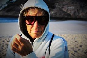 nice Elderly Woman sunglasses