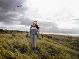 Woman on the landscape
