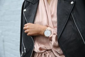 female person in Stylish Leather Jacket