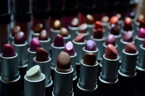 variety of lipsticks close up