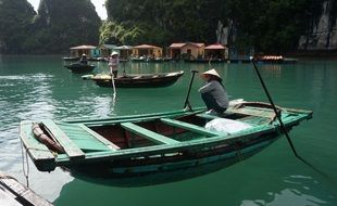 Vietnamese women on boats