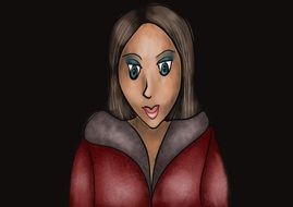 surprised woman drawing