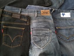 multi-colored jeans in the market